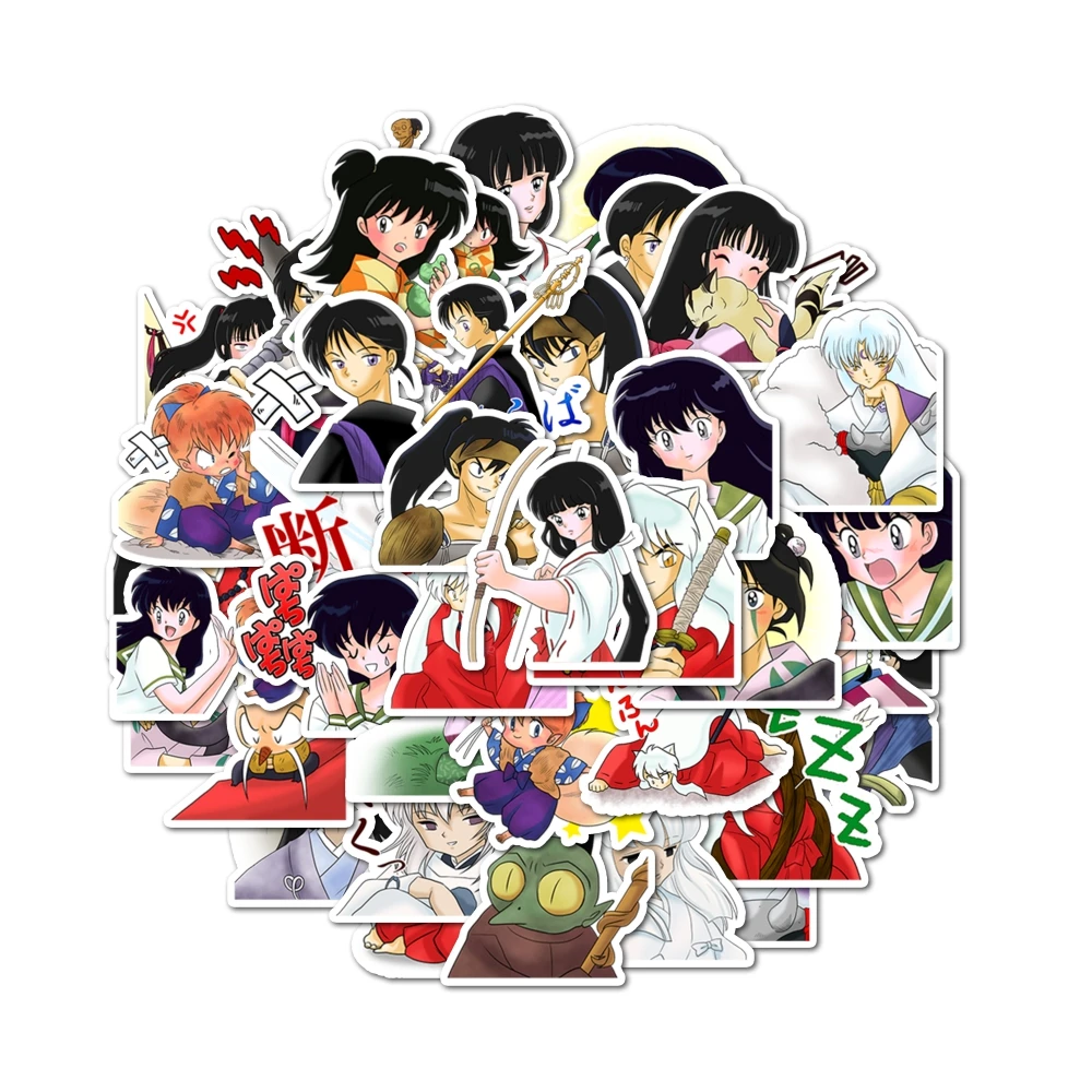 40pcs Inuyasha Stickers Can Be Used For Decoration Such As Thermos Cups, Wall Refrigerators, Computer Mirrors, Envelopes, Etc