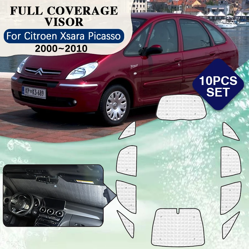 For Citroen Xsara Picasso Accessories 2000~2010 Full Covers Sunshades Windshield Shaby Visor Car Accessories 2001 2002 2003 2004