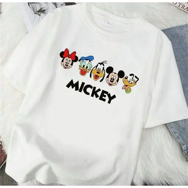 

Mickey Mouse Donald Duck Summer T-Shirt Animated Boys Girls Family Parent-Child Casual Loose Comfortable Oversized Men Women Top