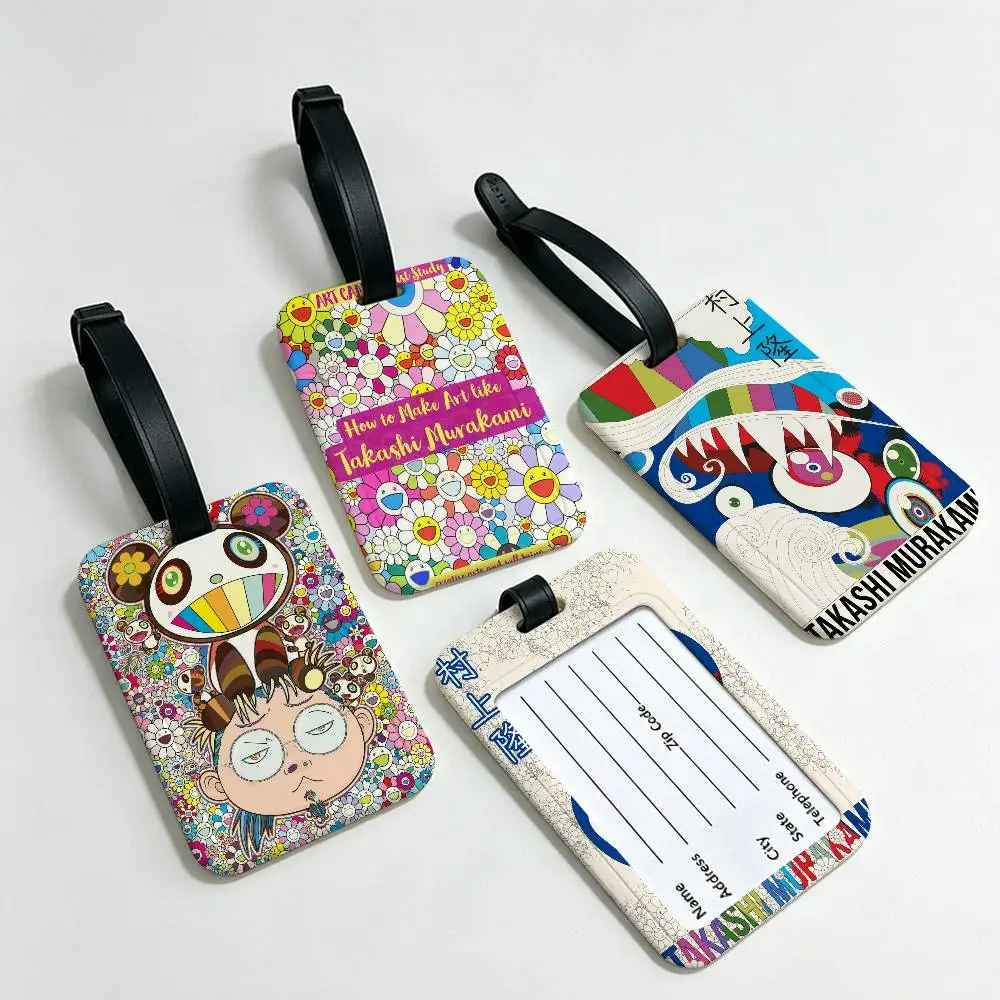 Art T-Takashi M-Murakamis Anti lost Travel Luggage Tag PVC ID Information Card Holder Baggage Name Label For Outdoor Trip
