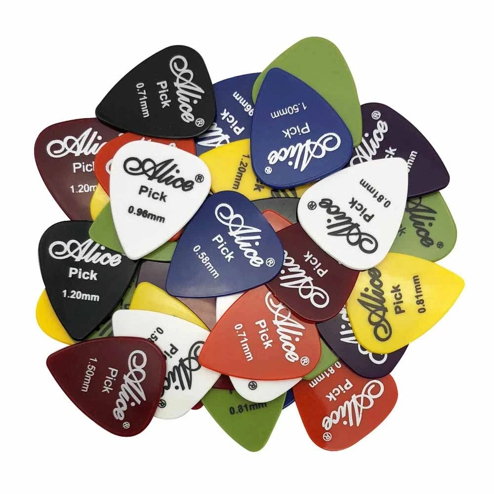 50 pieces Alice Guitar Picks Acoustic Electric Mediator Guitarra Violao Accessories Thickness 0.58 0.71 0.81 0.96 1.20 1.50 MM