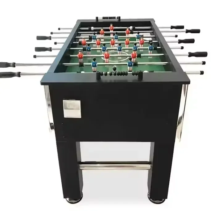 Black classic table football machine indoor sport coin operated soccer table game machine