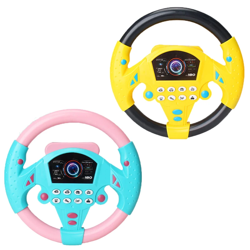 Brinquedo interativo do volante das crianças com sons de condução realistas leves para aprendizagem precoce brinquedos educativos para crianças