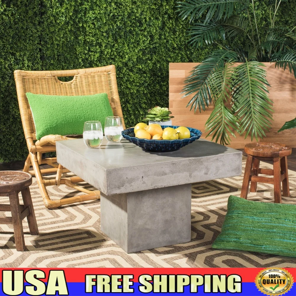 

Современный бетонный журнальный столик для дома и улицы, прочный прямоугольный дизайн, сборка не требуется, стильная мебель для гостиной, патио