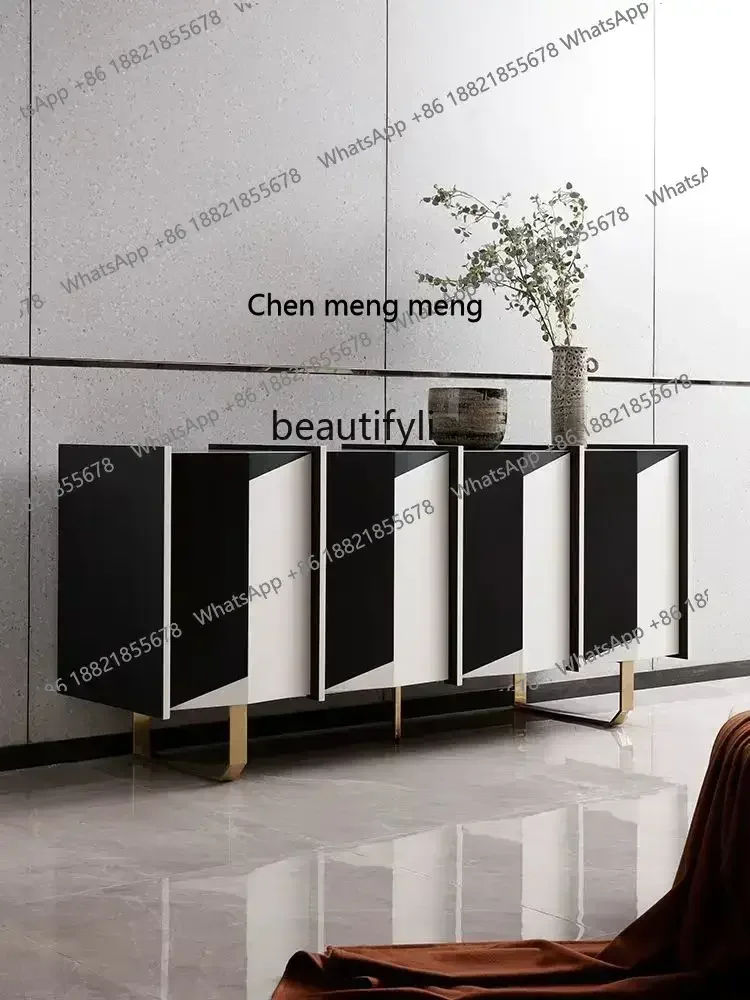 

D178 Italian Light Luxury Solid Wood Sideboard Living Room Wall Creative Designer Model Modern Minimalist Entrance Cabinet