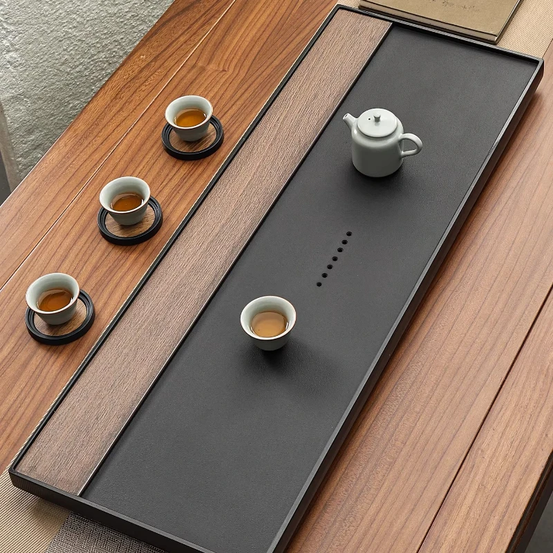 Kitchen Tea Tray Original Designer Indoor office Chinese Tea Tray Supplies Marble Rectangular bandejas de madera Tea Supplies