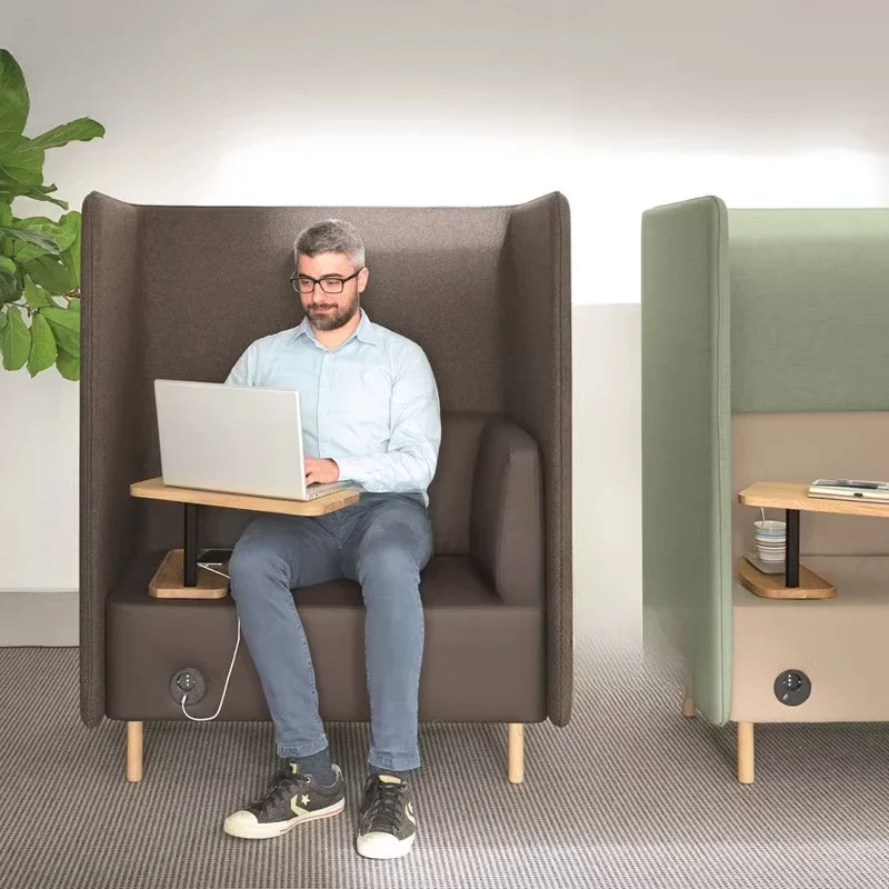 Modern library leisure area office privacy high back single sofa, mats high back armchair roller