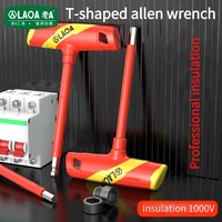 LAOA Multifunctional insulated T-shaped flat head allen wrench ball head hexagon socket auto repair tool 2.5mm-10mm