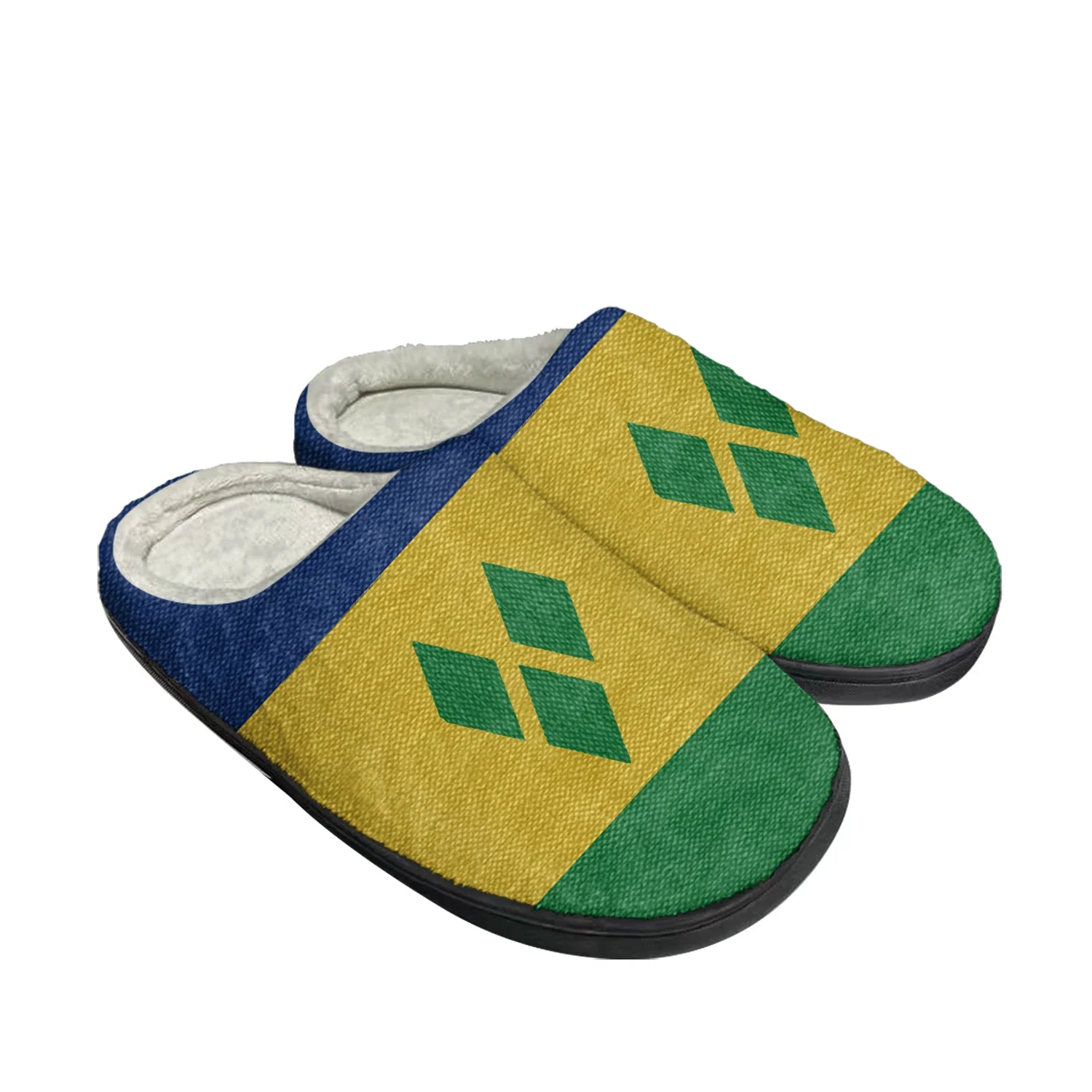 

Saint Vincent and the Grenadines Flag Home Cotton Custom Slippers Mens Womens Sandals Bedroom Keep Warm Shoes Thermal Slipper