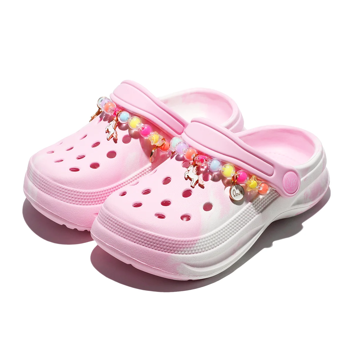 

Kids Slip-On Clogs and Mules - Breathable, Waterproof, EVA Garden Shoes with Decorative Chain for Beach and Everyday Wear 168