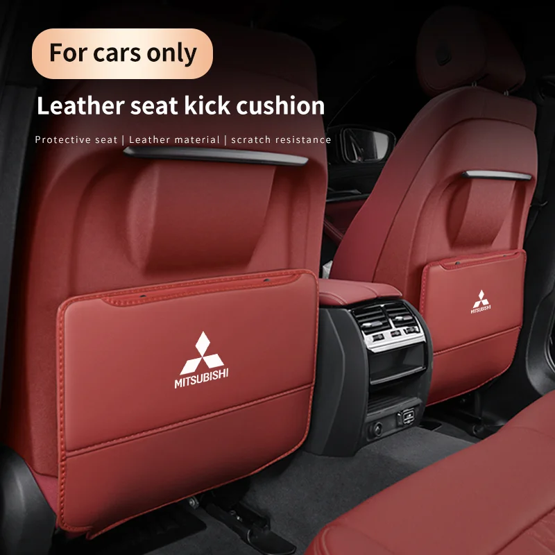 For Mitsubishi Outlander Pajero Asx Lancer EX Evolution X Ralliart Car Seat Back Protection Anti-Kick Pad Rear Seat Storage Bag