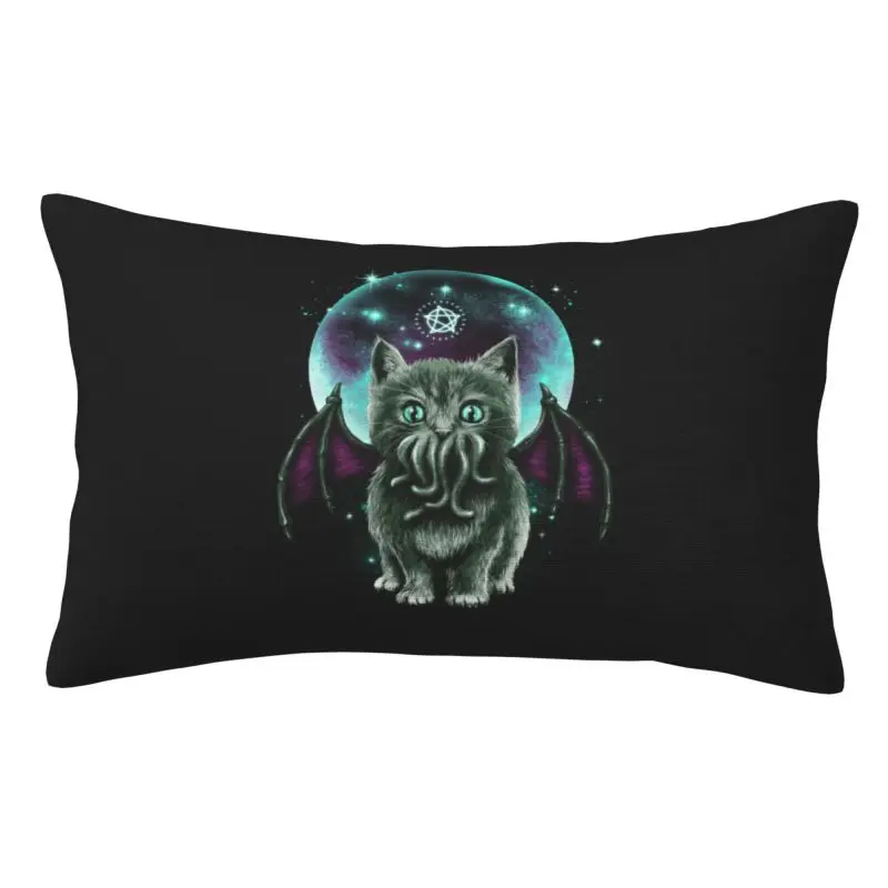 Custom Harajuku Call Of Cthulhus Cushion Cover Kaiju Cat Monster Lovecraft Film Velvet Nordic Throw Pillow Case Rectangle