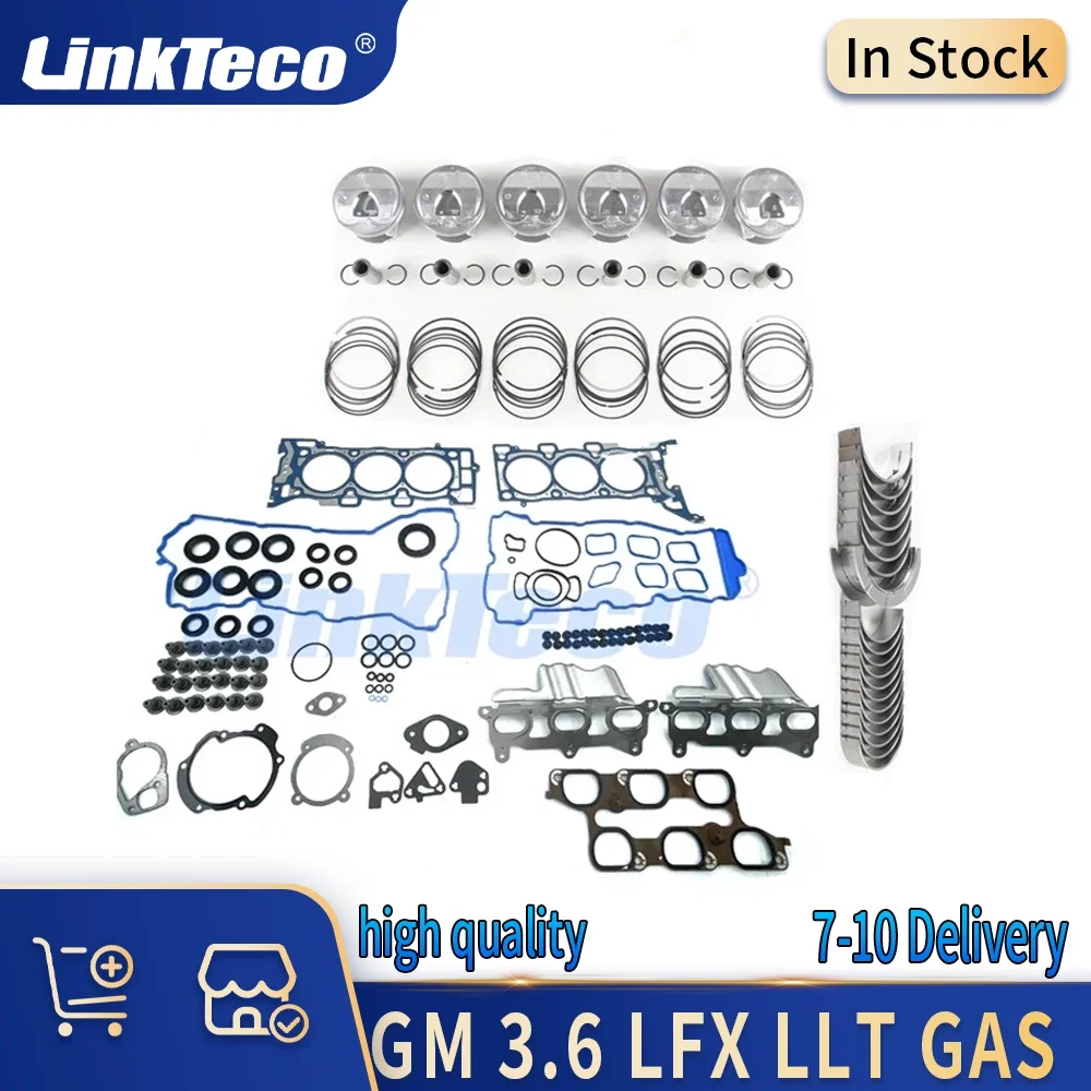 Engine Part Rebuild Full gasket Set Piston Bearing Kit 3.6 L 09-20 LFX LLT Gas For GM CADILLAC CHEVROLET BUICK GMC CANYON HOLDEN