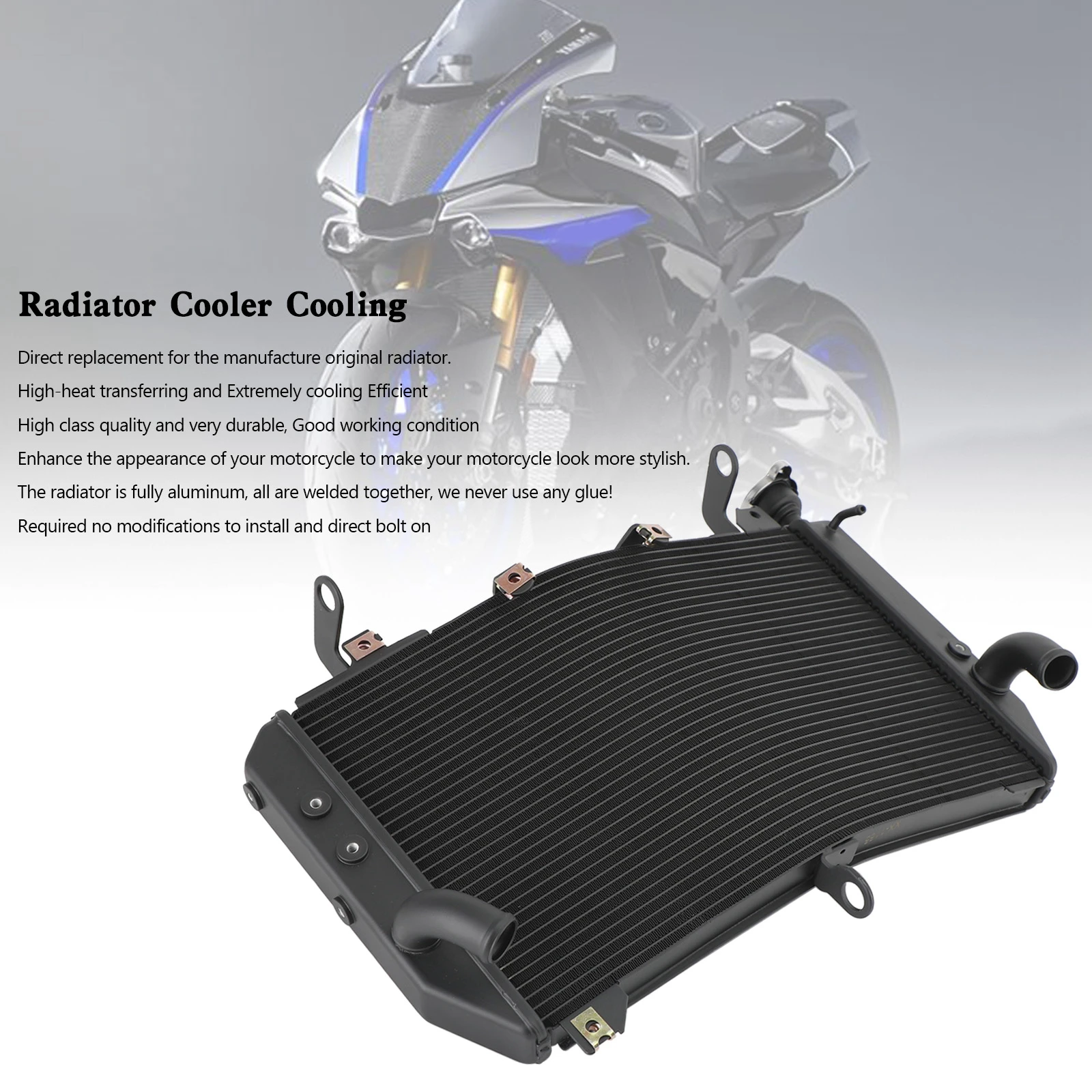 Areyourshop Aluminium Engine Radiator Cooler Cooling for Yamaha YZF R1 R1M R1S 2015-2021