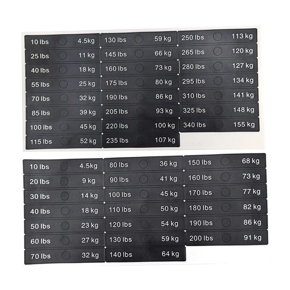 10LB-200LB/340LB Fitness Equipment Weight Identification Stickers PP Plastic Number Weight Stack Label Gym Weight Block Parts