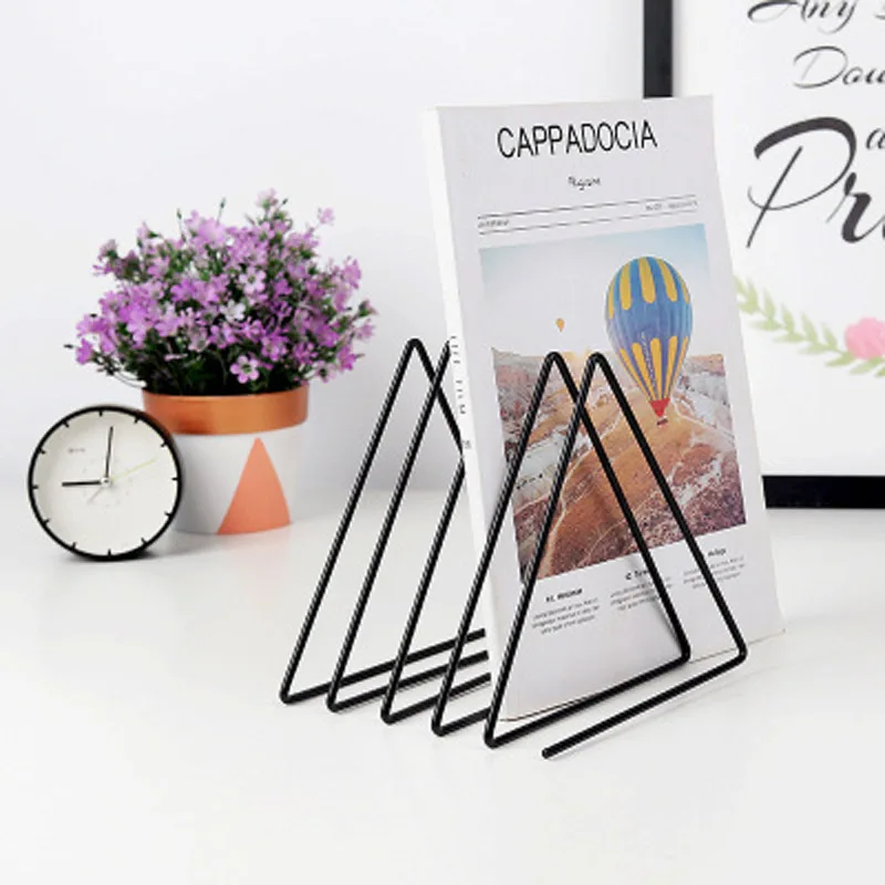 vinil record rack triangulo livro magzine titular registro colecao prateleira de armazenamento suporte de metal home office desk organizador decoracao 01