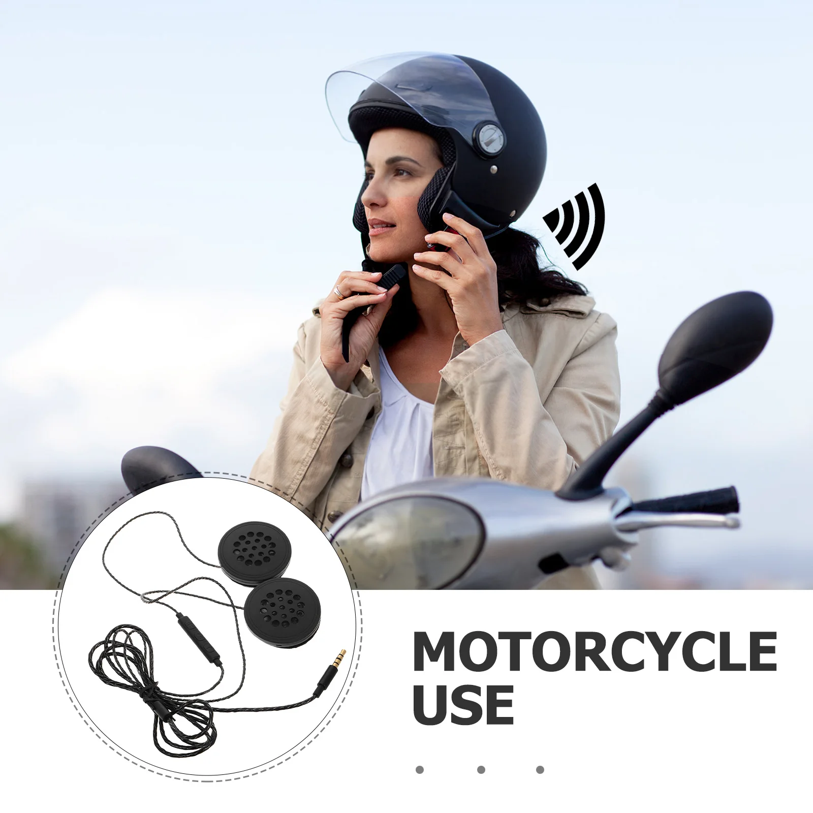 

Motorcycle Headphones High Fidelity Wired Control Hardhat Communication Audio Earphone Speaker Mic Outdoor Music