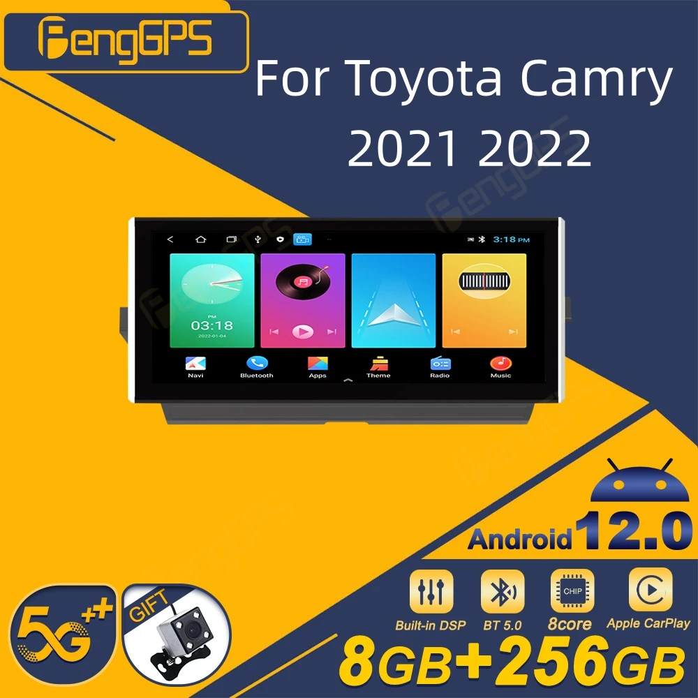 

Автомагнитола для Toyota Camry 2021, 2022, Android, 2Din, стереоприемник, Авторадио, мультимедийный плеер, GPS-навигация, экран головного устройства