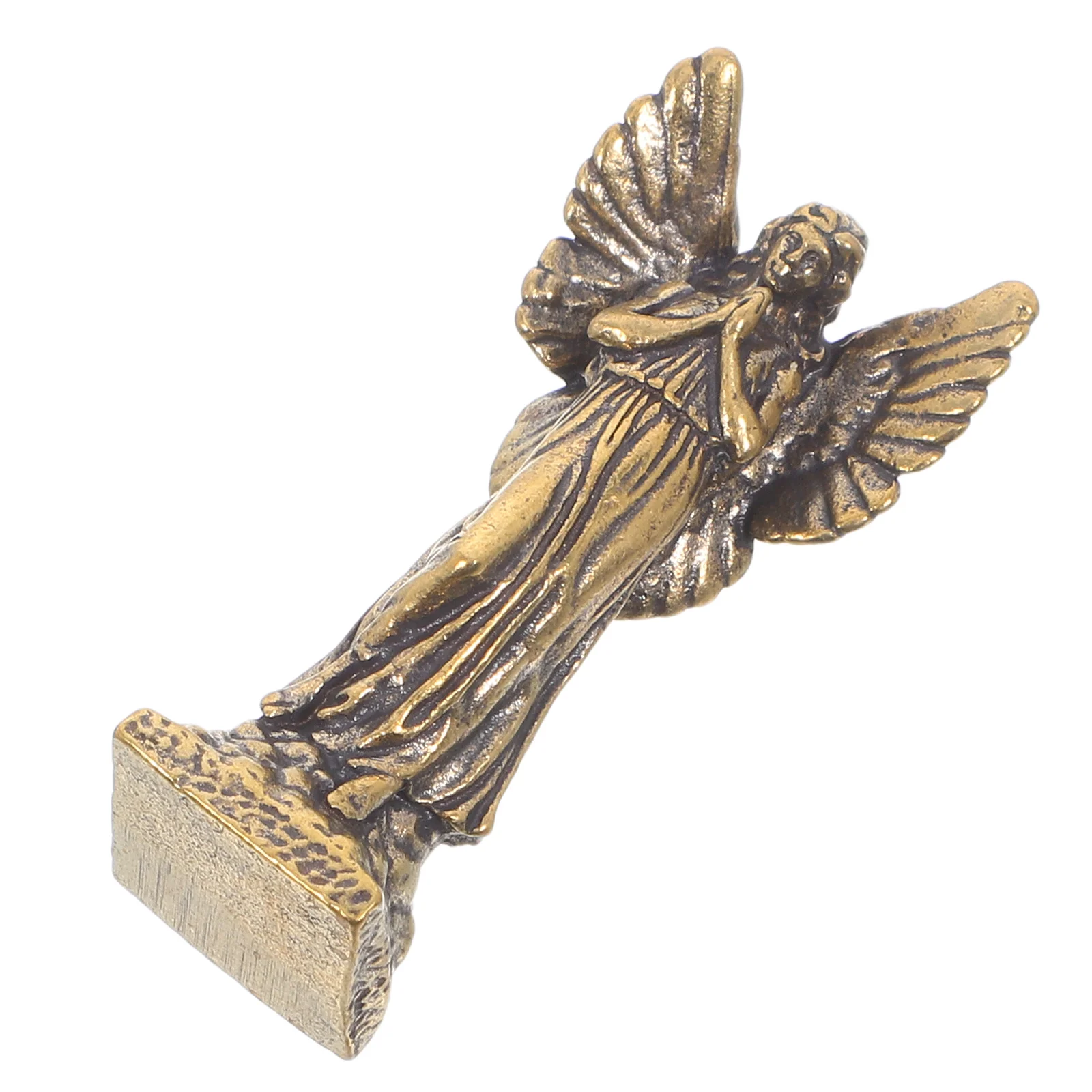 

Copper Sculpture Angel Vintage Brass Statue For Home Office Desk Bookshelf Religious Decor Christmas Wedding Baptism Gift