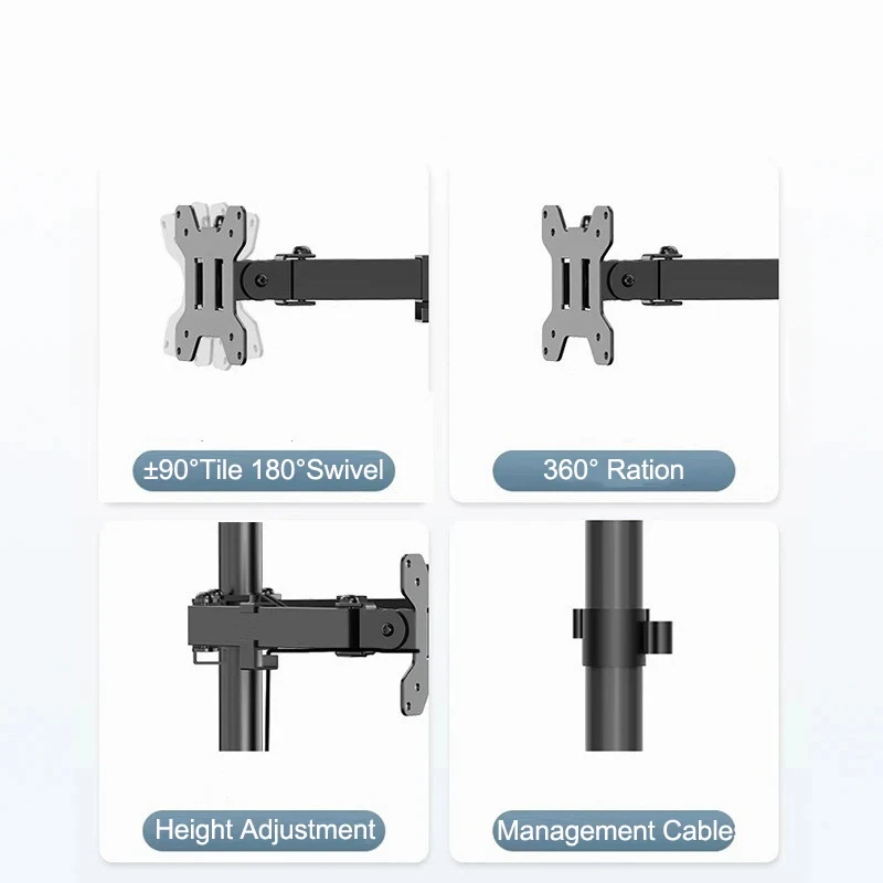 3 Monitor Desk Mount for Computer Screens Fits 13-27 inch, Holds up to 22lbs,Triple Monitor Arm Heavy Duty Monitor Stand Swivel