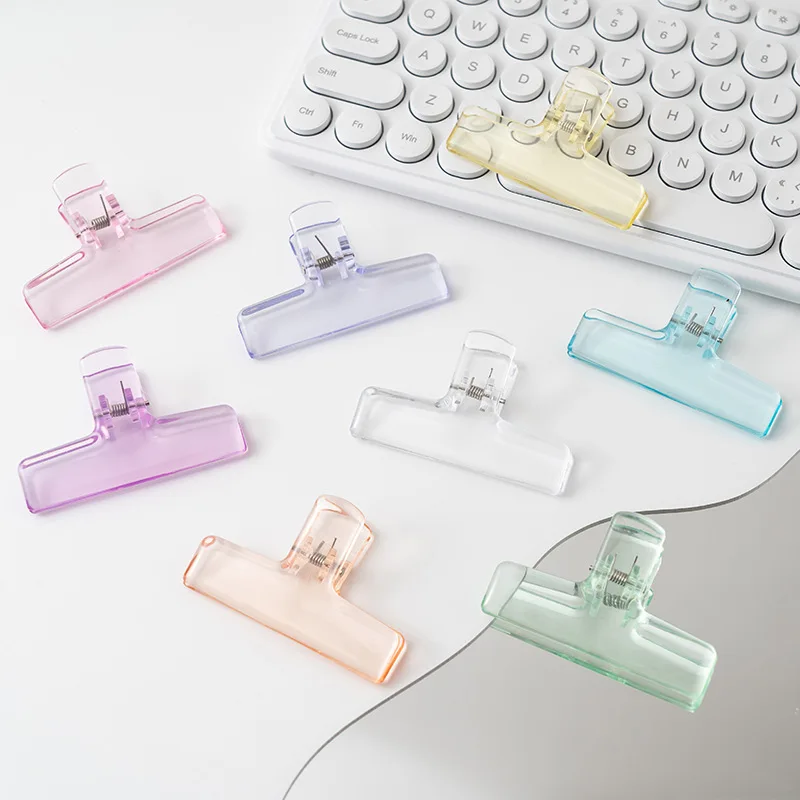 Colorful acrylic small clip, paper long tail clip, bill data sorting clip, office transparent simple swallowtail clip