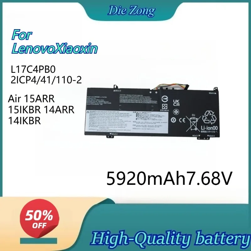

High QualityL17C4PB0 2ICP4/110-5920mAh7.68V Laptop Battery for Lenovo Xiaoxin Air15ARR 15IKBR 14ARR 14IKBR Rechargeable Battery