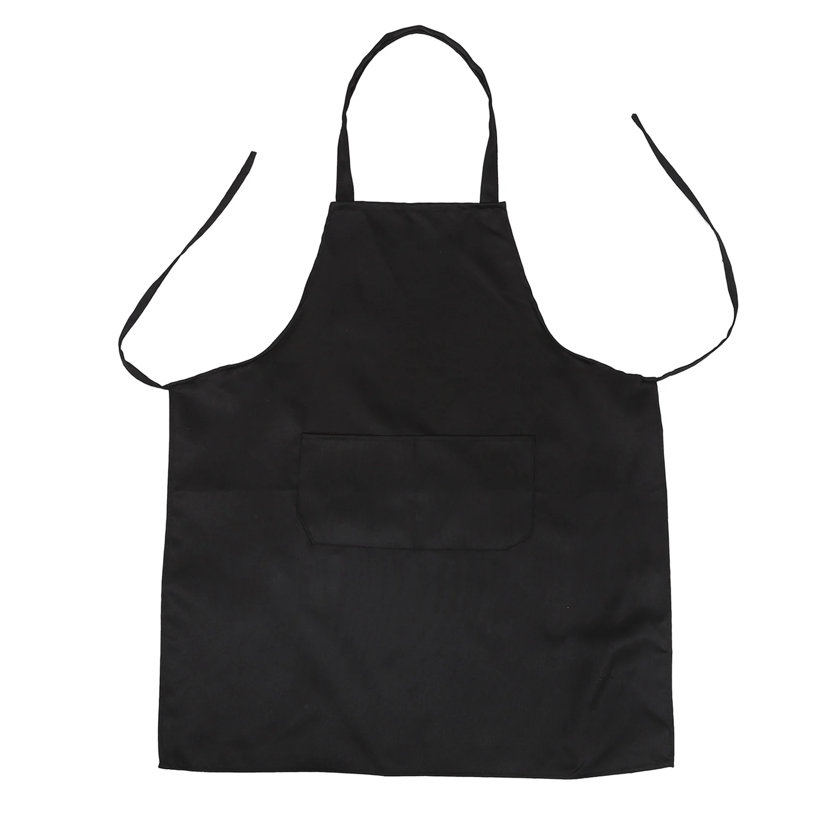 Unisex 2 Pocket Black Kitchen Apron Bib, One Size in Medium