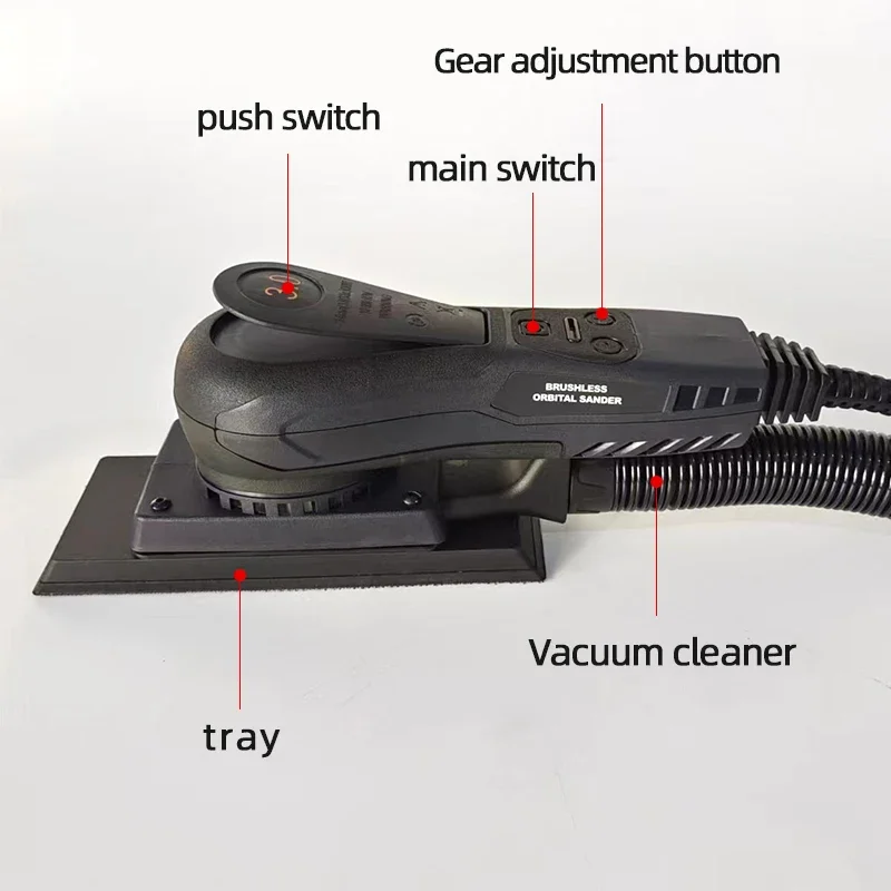 

70 198mm Electric Square Brushless Random Orbital Sander Corded concrete grinder for Woodworking Drywall Sanding Polishing