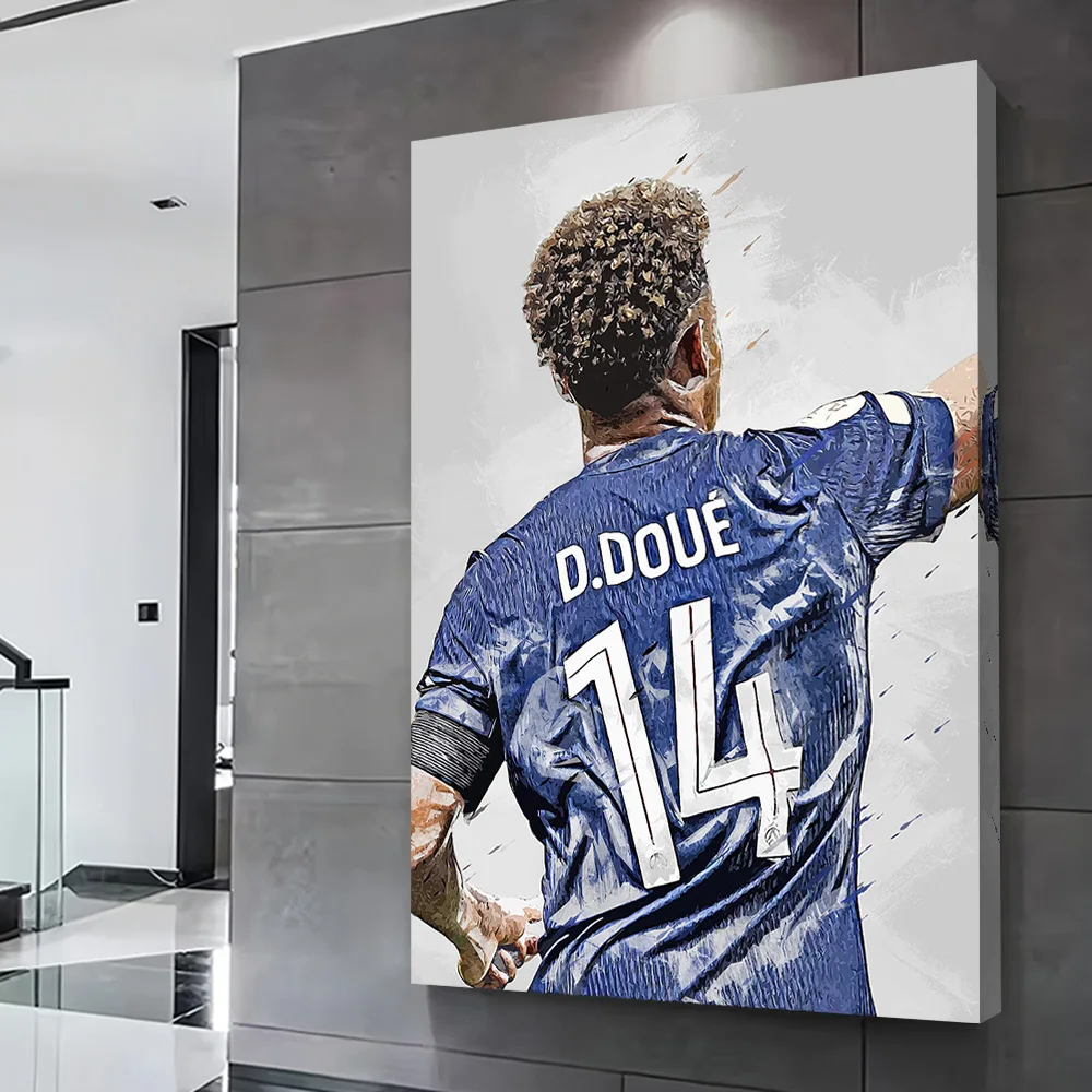 Football Player Desire Doue Number 14 Poster Customizable Printed Canvas Painting for Pictures Wall Art Luxury Decoration Room