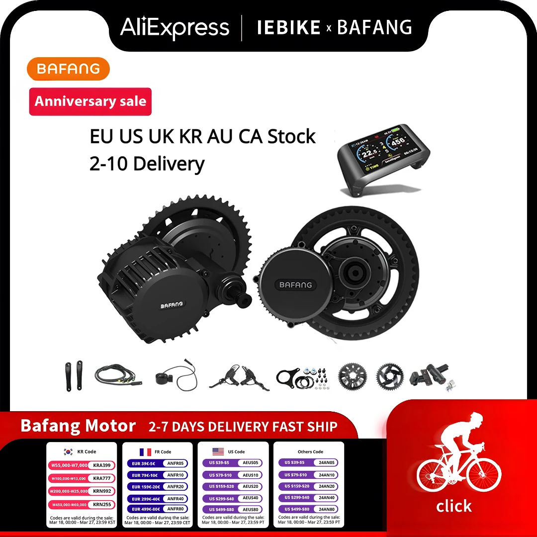 

Bafang 1000W 750W 500W 350W 250W 52V 48V 36V Mid Drive Motor 8Fun Ebike Electric Motor Kit BBSHD BBS02B BBS03 BBS02 BBS01