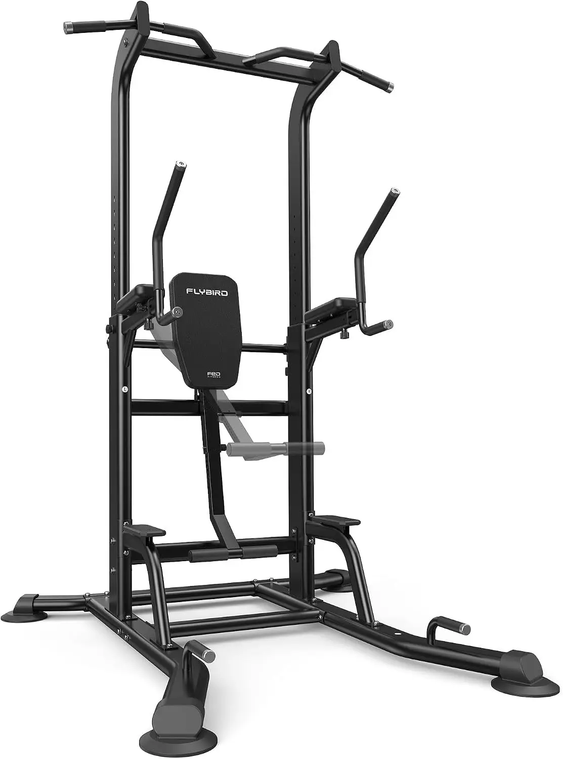 800LBS Heavy Duty Power Tower Dip Station, Adjustable Height Pull Up Stand with Crunch Leg Raise, Multifunction
