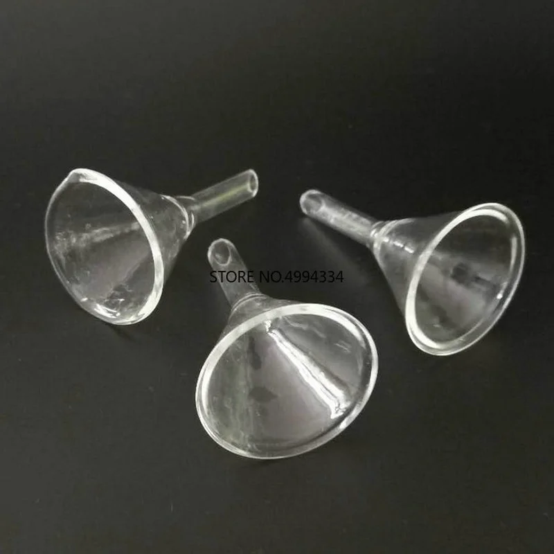 5pcs/lot Short neck Triangle type Subuliform Glass Funnel with straight top Diameter 30mm