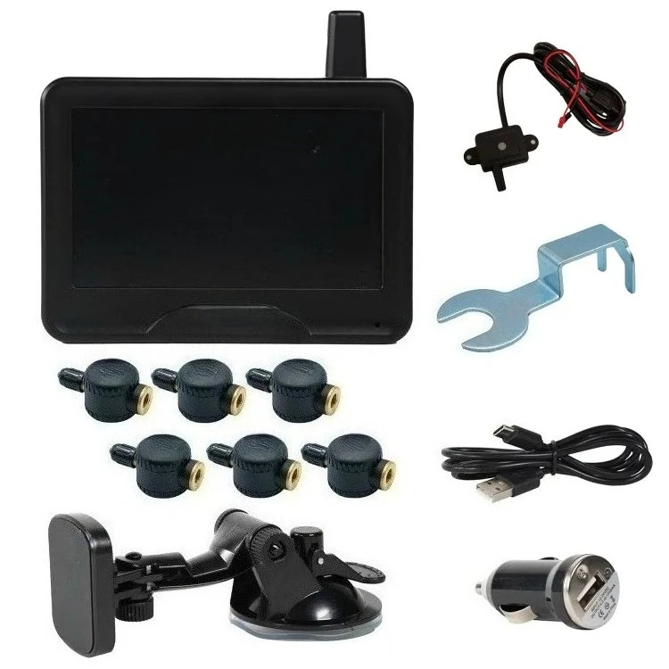 جديد! نظام مراقبة ضغط الإطارات 507 مع 10 أجهزة استشعار للتدفق وعرض الألوان لسيقان الصمامات المعدنية #4