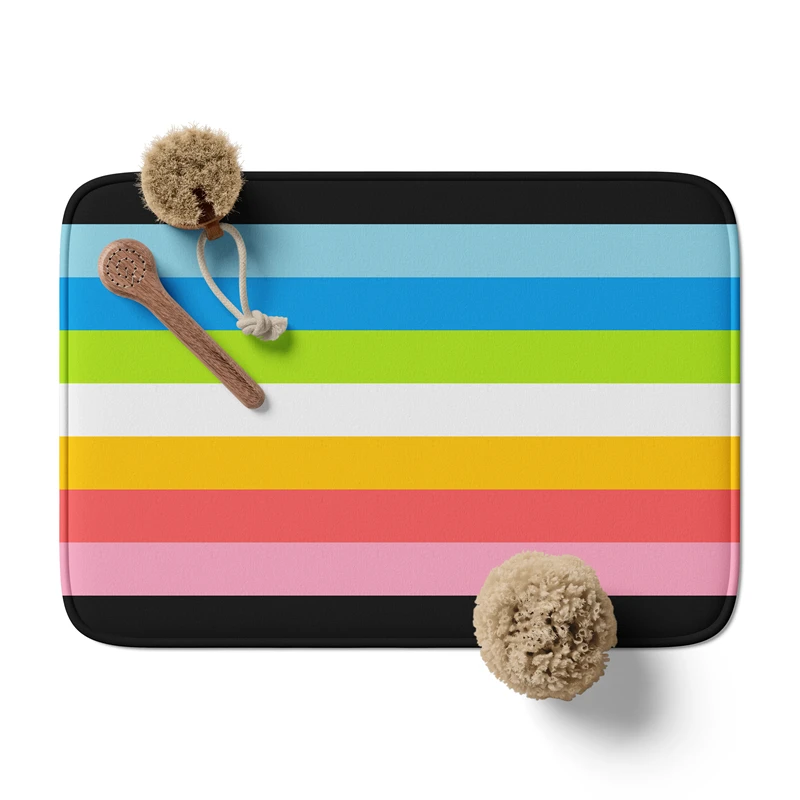 

Aertemisi Queer Flag Pride Rainbow LGBT Bath Mat with Non Slip Base Absorbent Super Cozy Flannel Floor Rug Carpet