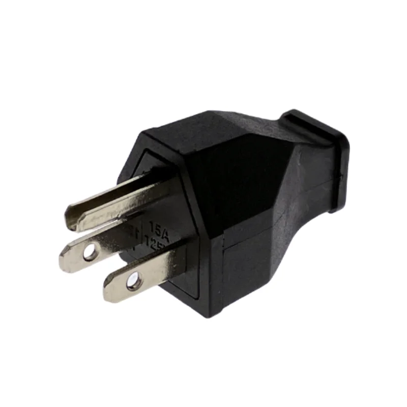 أسود 15A 125 فولت NEMA 5-15P/5-15R الولايات المتحدة الأمريكية كندا اليابان المكسيك 3 دبابيس القابلة للإزالة الأسلاك التوصيل المقبس الصناعية الذكور الإناث قابس طاقة