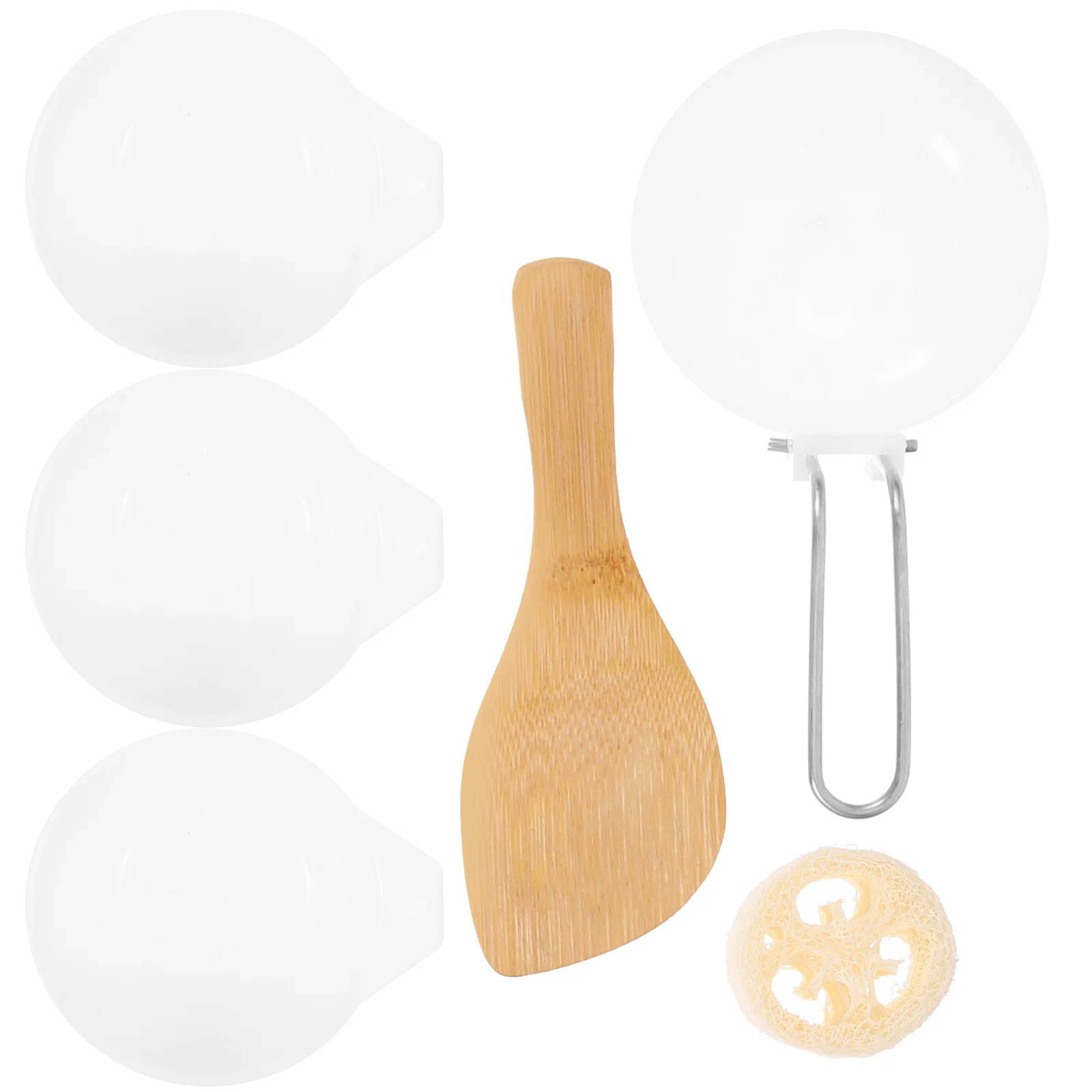 

1Set Outdoor Camping Cookware Set Reusable Plastic Cooking Bowls Small Soup Bowl Rice Spoon Cleaning Ball Lightweight Portable