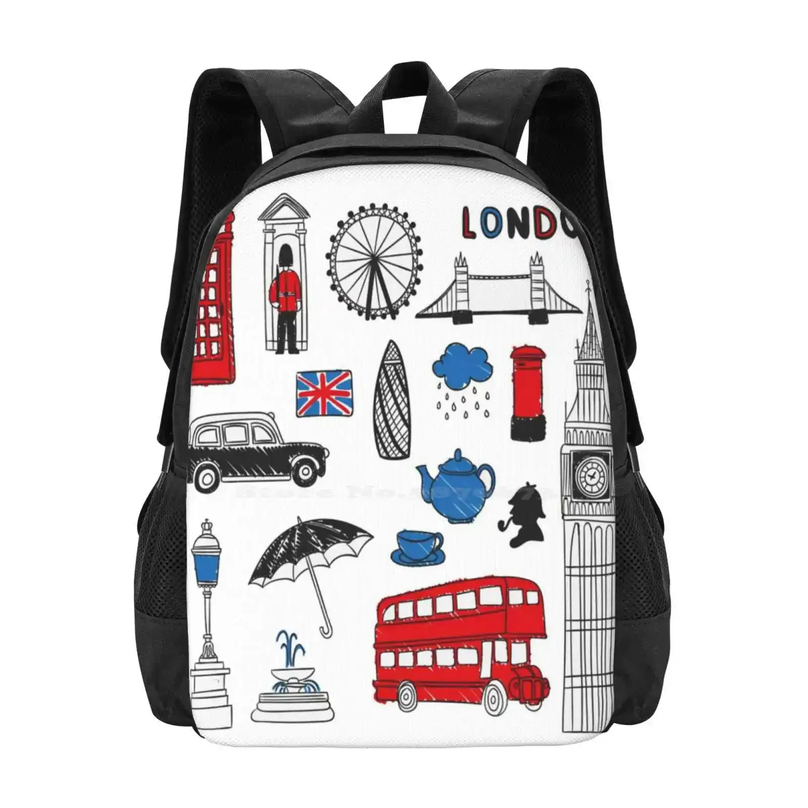 

London, United Kingdom, England, British Designs Hot Sale Schoolbag Backpack Fashion Bags London Phone Booth United Kingdom