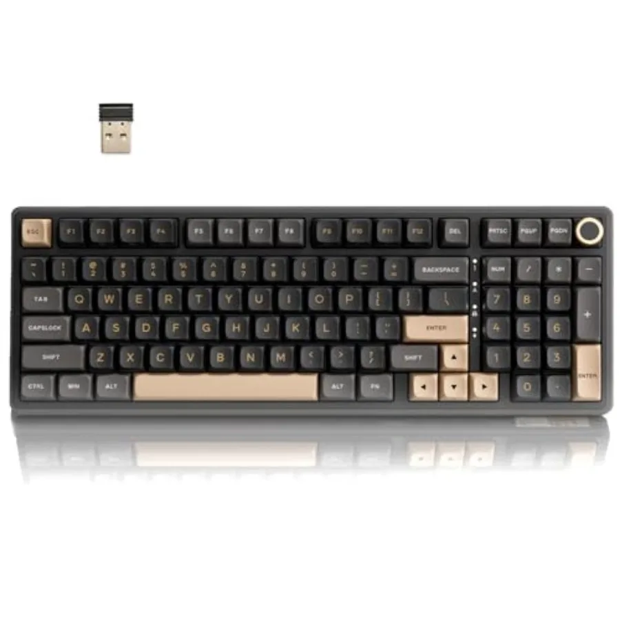 R98 Pro Wireless Mechanical Keyboard Creamy Bluetooth/2.4GHz/Wired RGB Gaming Keyboard with Number Pad and Knob MDA Profile PBT