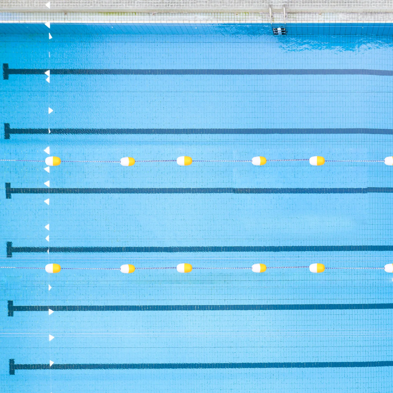 حبل مقسم حوض السباحة أصفر أبيض متين عائم خط العوامة هوك تركيب علامة السلامة لمنافسة التدريب