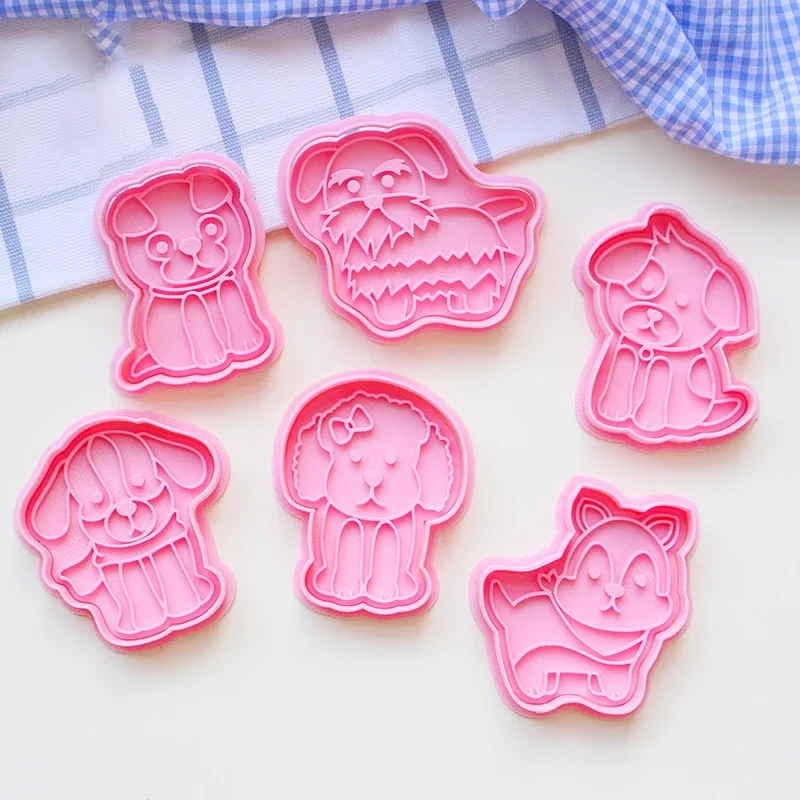 Cartoon Dog Cookie Mold Pet Biscuit Cutting Die Animal Cookie Embosser Mold Fondant Icing Biscuit Mold Kitchen Baking Supplies