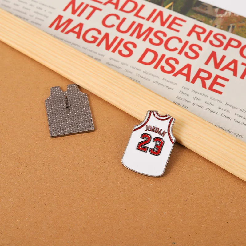 Creative Fashion Basketball Jersey Shape Brooch Unisex Sports Enamel Pin Sportswear Ball Bag Jacket Badge Jewelry Accessories