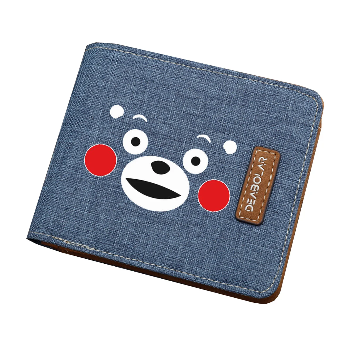 Cute Kumamon wallet Kids coin Card purse teenagers student canvas wallet Men women short printing Bifold wallet