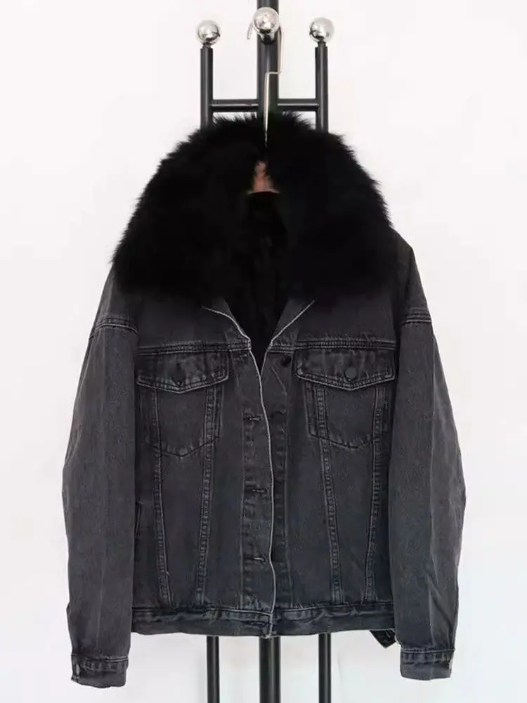 Джинсовые пальто со стразами, женские меховые плюшевые женские зимние утягивающие куртки с капюшоном на подкладке в стиле гранж-фестиваль, городские социальные сборки