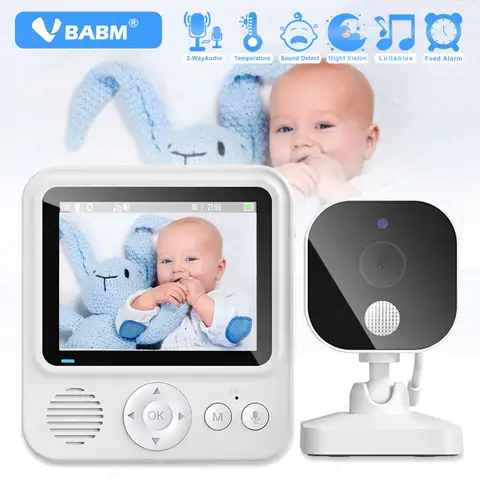 VBABM ABM900 Monitor de bebê Câmera de vigilância sem fio Segurança Áudio bidirecional Visão noturna com tela de exibição de temperatura Cam