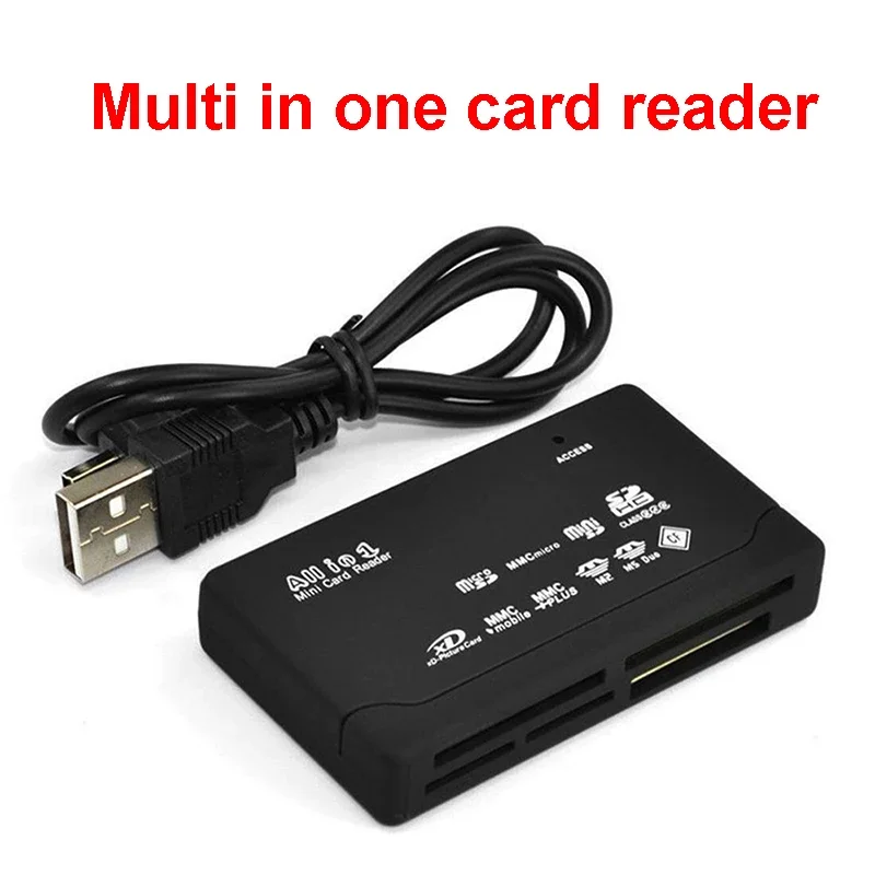 USB Multi-Card Reader Plug N for Play for Apple and for Windows Compatible, Powered by USB, Supports CF/SD/SDHC/SCXC/for