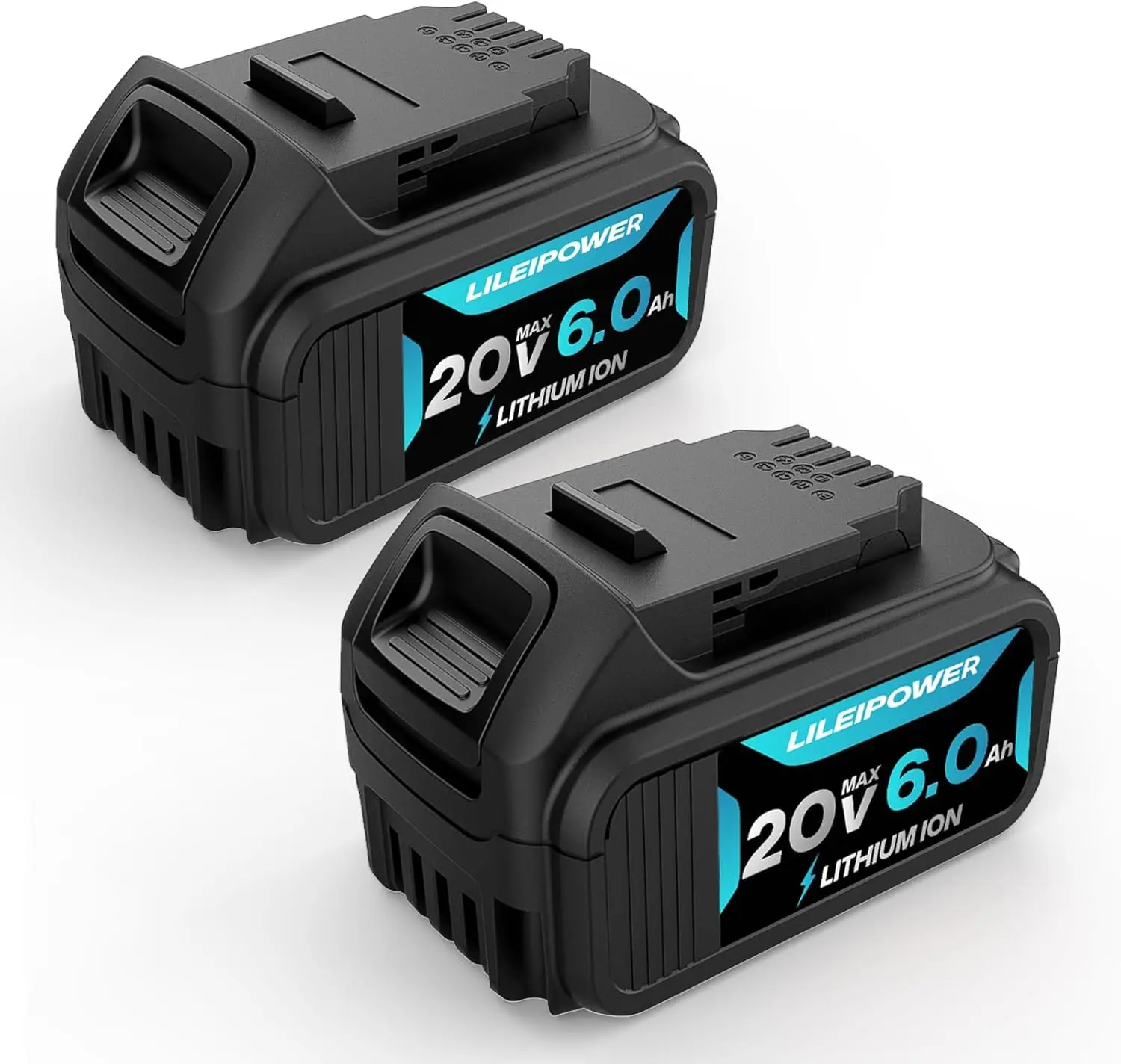 2 Pack 20V 6.0Ah Replacement Battery Compatible with Dewalt 20V MAX Battery DCB205 DCB206 DCB204 DCB203 DCB200 Replacement for D