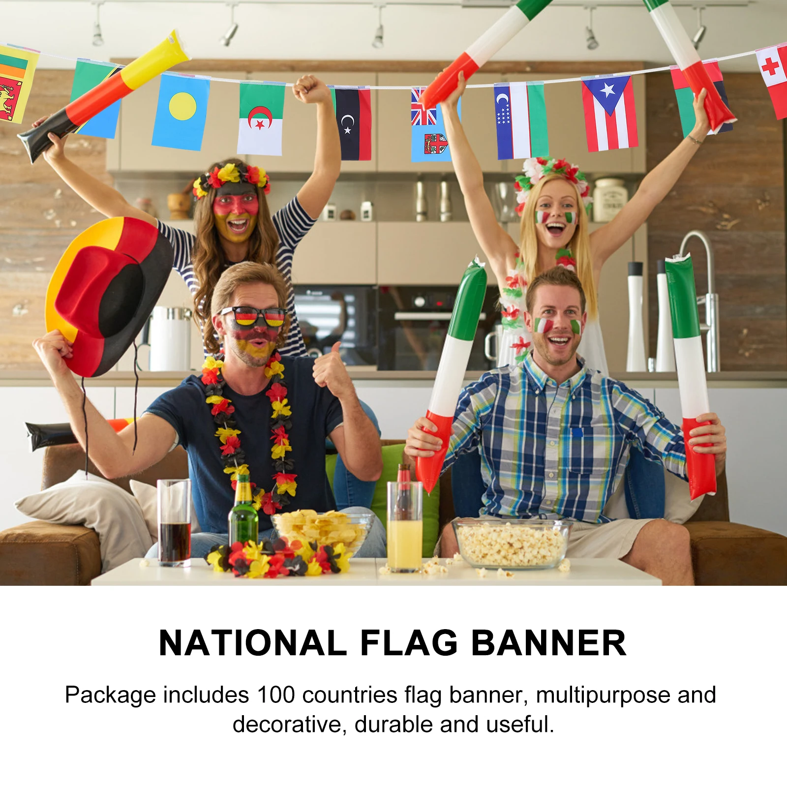 

1 set World Flags Banner Set National Flag Banners For Outdoor Indoor Party Decoration String Flags Adornment Carnivals Garden