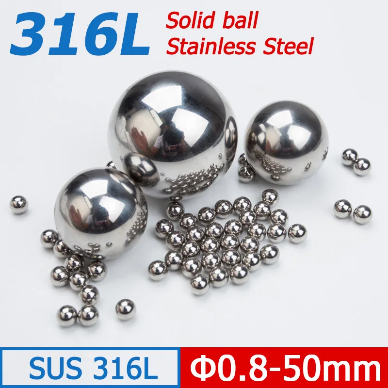 1-500pcs 0.8mm-50mm 316L Stainless Steel Solid Ball Crimp Beads Anti-corrosion High Precision 3/4/8/10/12/15/20/28/30/40/45/50mm