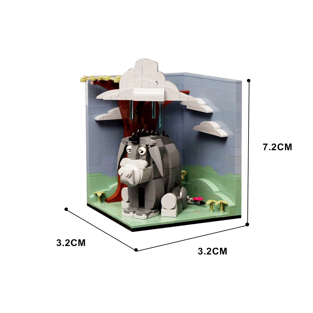 SETBRICKS MOC Cartoon Eeyore Habitat Buliding Blocks Toys  Creative DIY Decoration Model For Children Christmas Birthday Gift