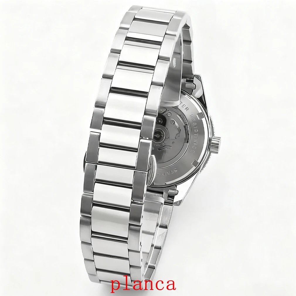 Logotipo personalizado 41mm NH35 movimiento Casual hombres reloj mecánico automático cristal de zafiro Esfera estéril reloj luminoso